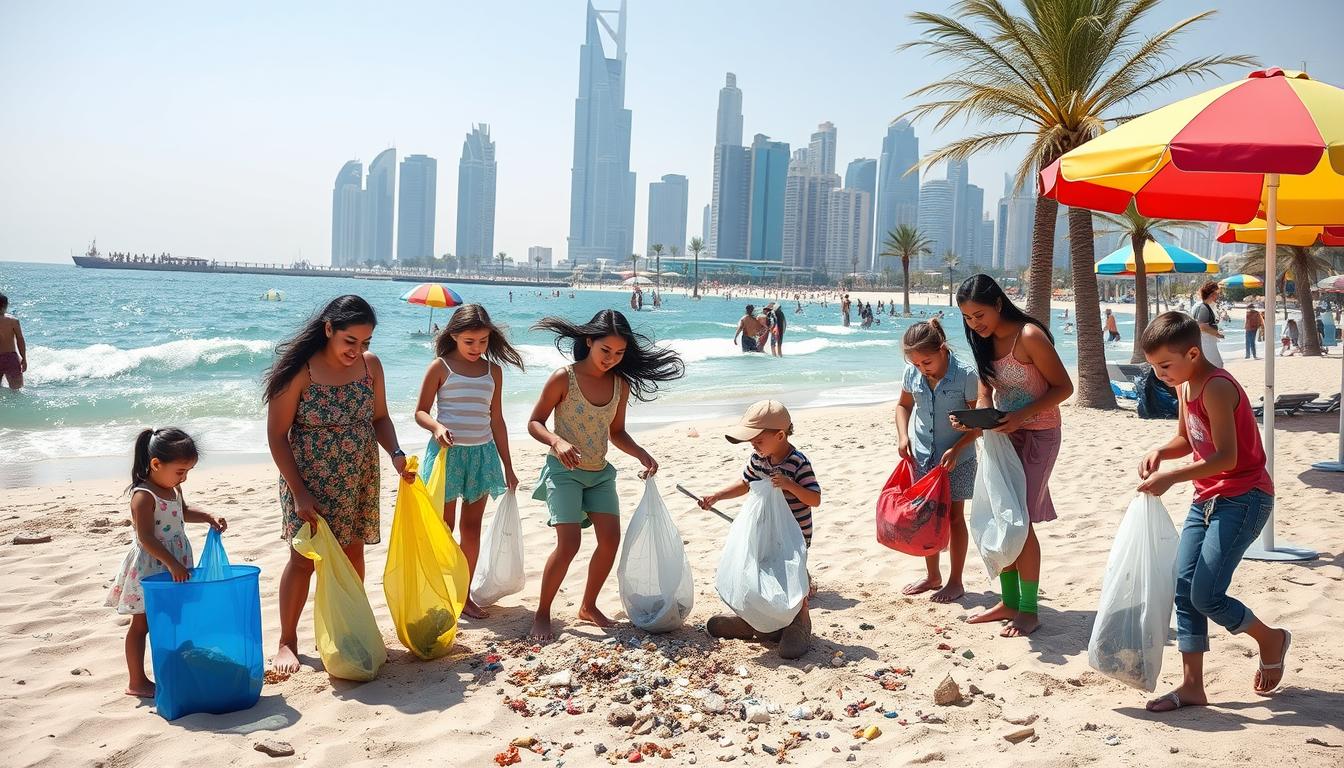 Beach cleanup family events Dubai