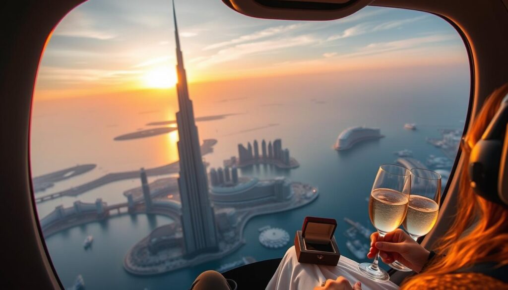 Proposal helicopter ride Dubai