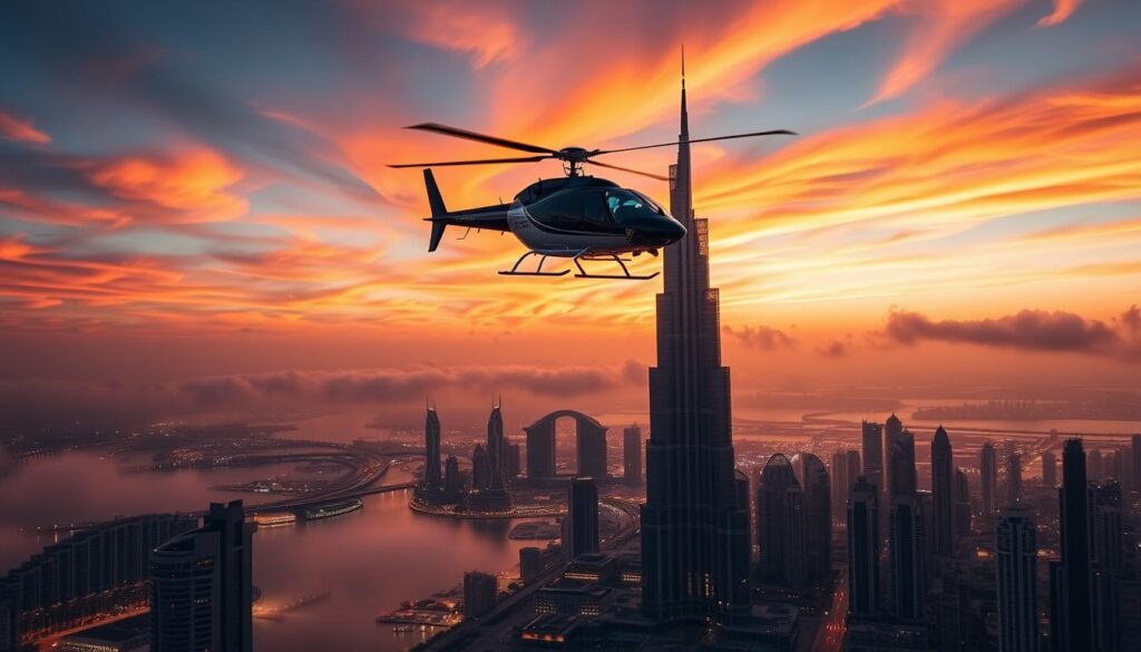 Romantic helicopter tour Dubai