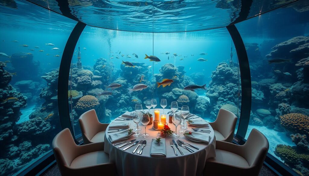 Romantic underwater dinner Dubai