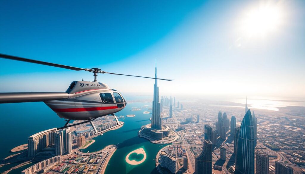 Aerial views of Dubai landmarks