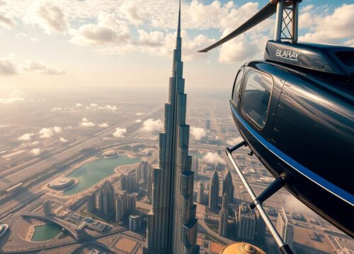 Experience the Thrill of Flying Over the Burj Khalifa in a Helicopter