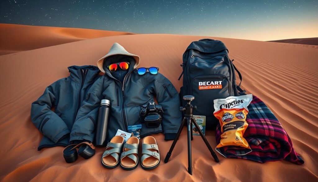 Night desert safari packing,evening safari gear Dubai,nightlifeessentials desert