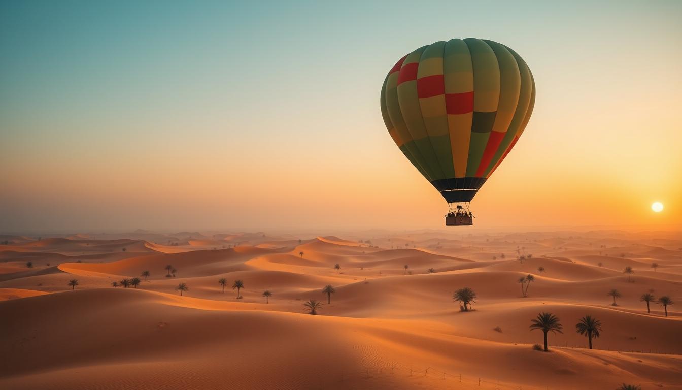 adventure hot air balloon Dubai, deluxe adventure package,thrill-seeking balloon