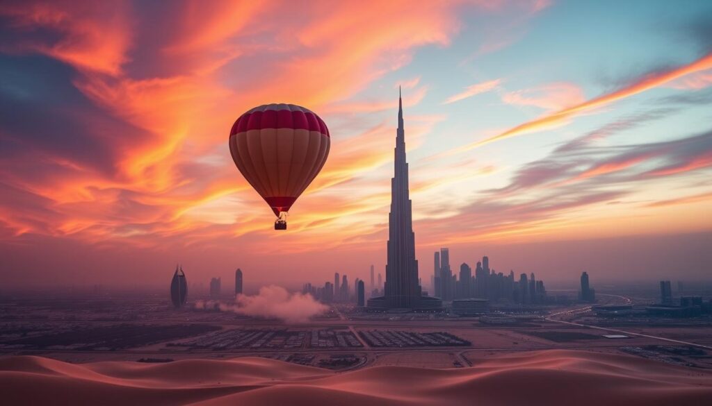 adventure hot air balloon Dubai, sunrise balloon ride Dubai