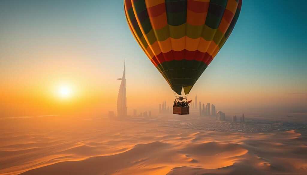 adventure hot air balloon Dubai, sunrise balloon ride Dubai