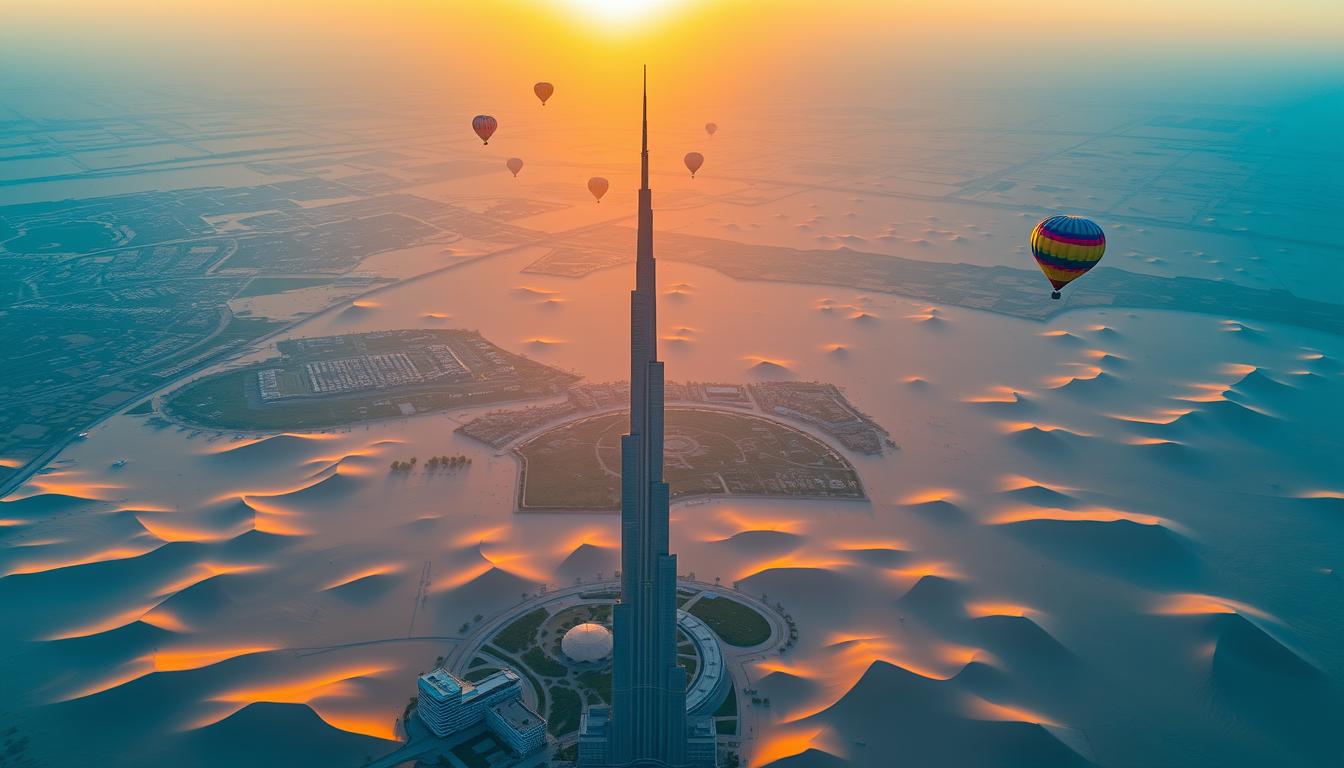 adventure photography tips, aerial adventure photos Dubai, hot air balloon photo