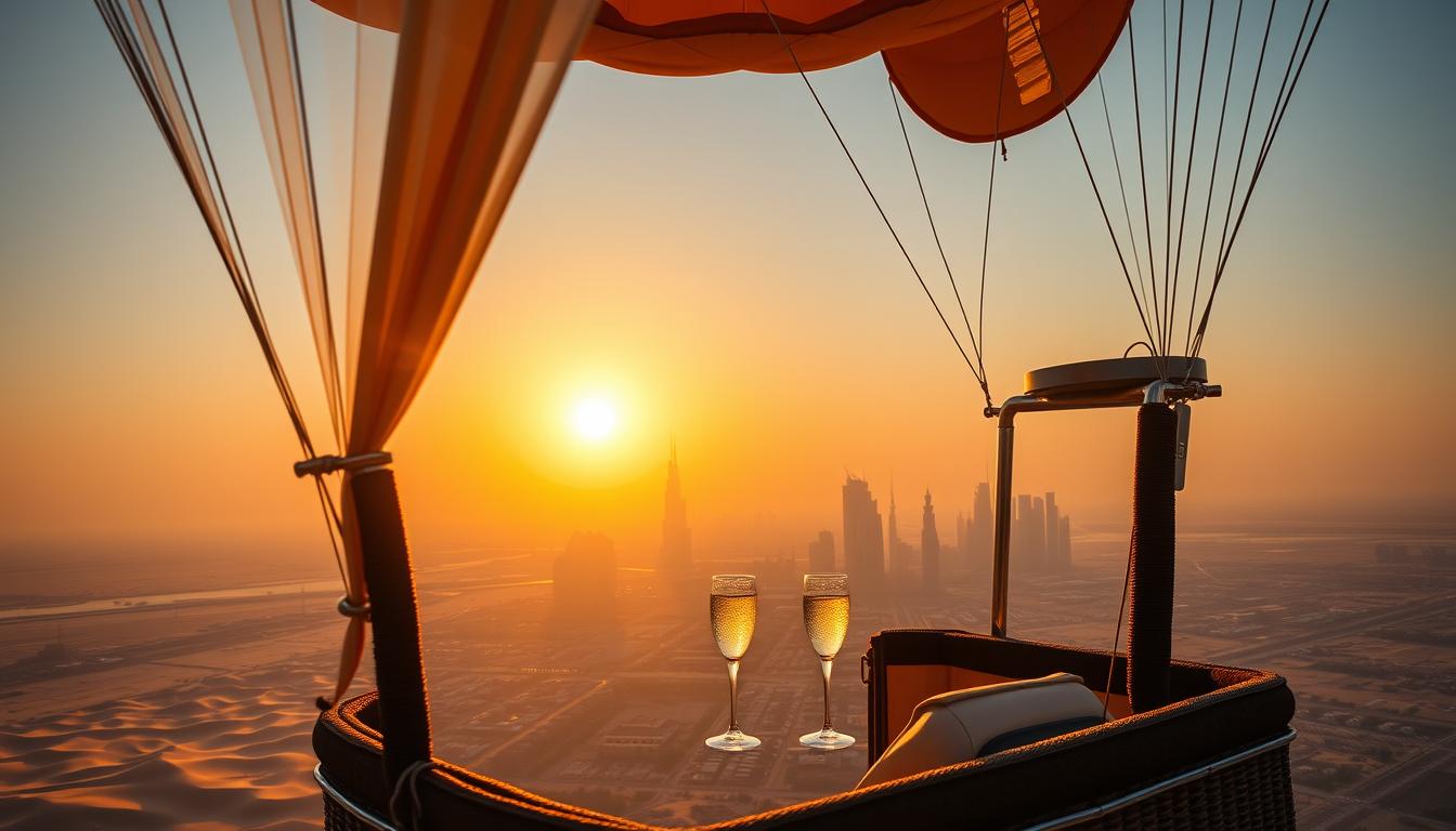 luxury Dubai day trips, upscale Dubai attractions, hot air balloon luxury packag