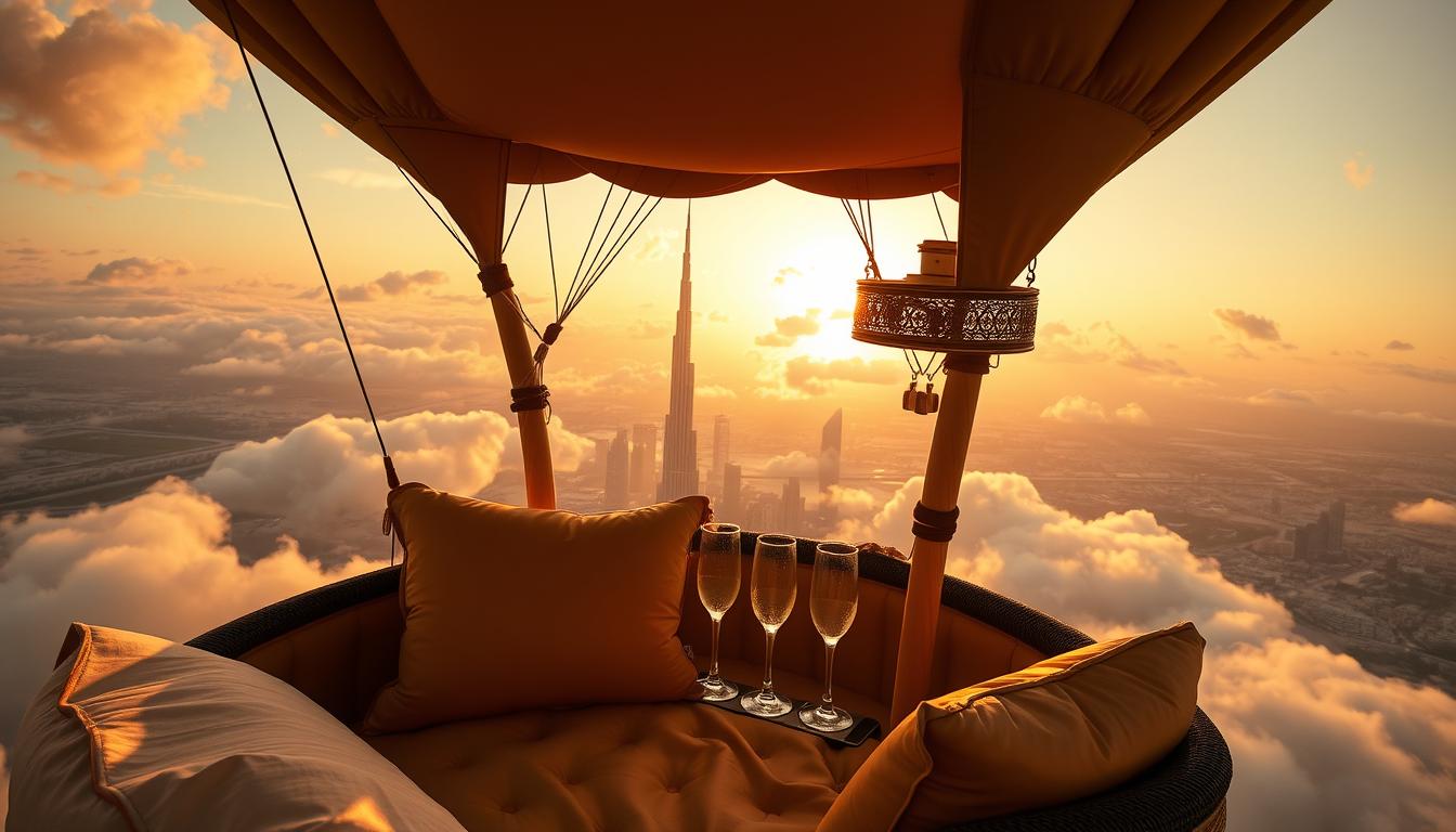 luxury balloon ride enhancements Dubai, premium balloon ride add-ons