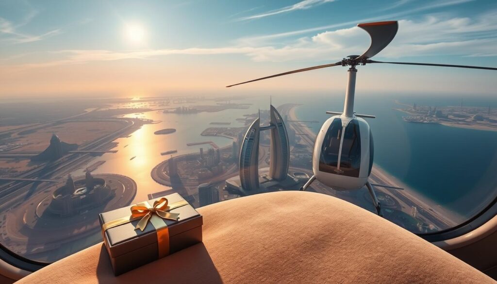 luxury helicopter tour gifts Dubai