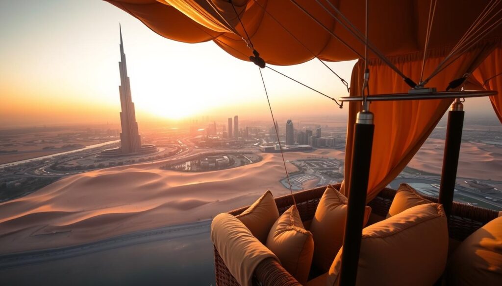 luxury hot air balloon Dubai, serene luxury experiences, exclusive adventure