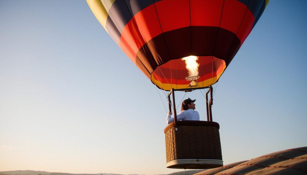 Can you sit down in a hot air balloon?