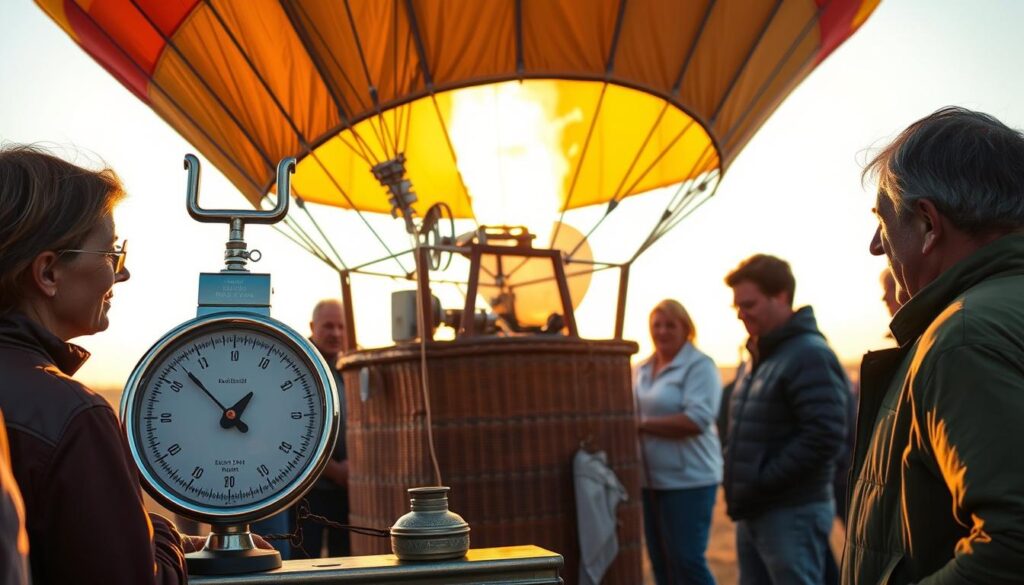 Do you get weighed before hot air balloon?